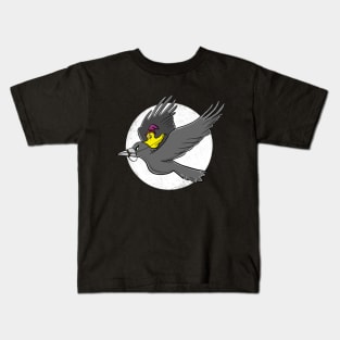 Budgie Wizard on Crow Kids T-Shirt